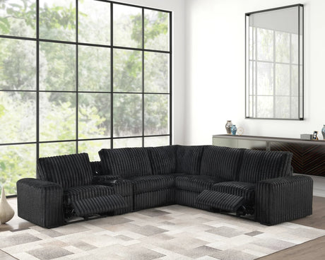 Amelia Black power reclining sectional front view