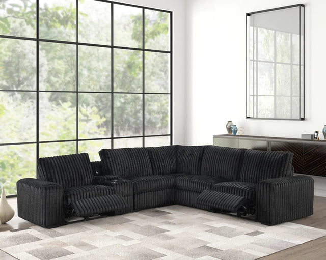 Amelia Black power reclining sectional front view