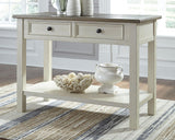 Bolanburg Two-Tone Sofa Console Table angled side view