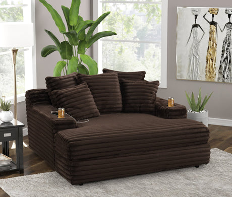 Happy Homes 4700 Chocolate Chaise Lounge angled view