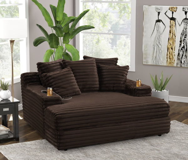 Happy Homes 4700 Chocolate Chaise Lounge angled view