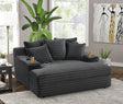 Happy Homes 4800 charcoal oversized chaise lounge recliner front angle