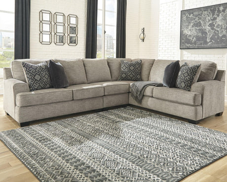 main view of Bovarian Stone Chenille 3-Piece Sectional sofa
