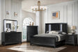 Havana Black Upholstered LED Panel Bedroom Set main view