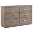 Kenora 6-drawer dresser barley brown front view