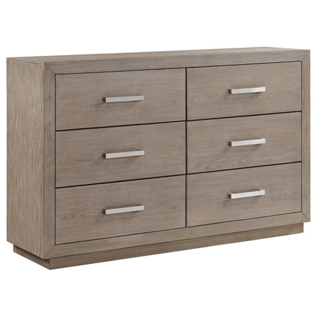 Kenora 6-drawer dresser barley brown front view