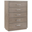 Kenora 5-drawer bedroom chest barley brown front view