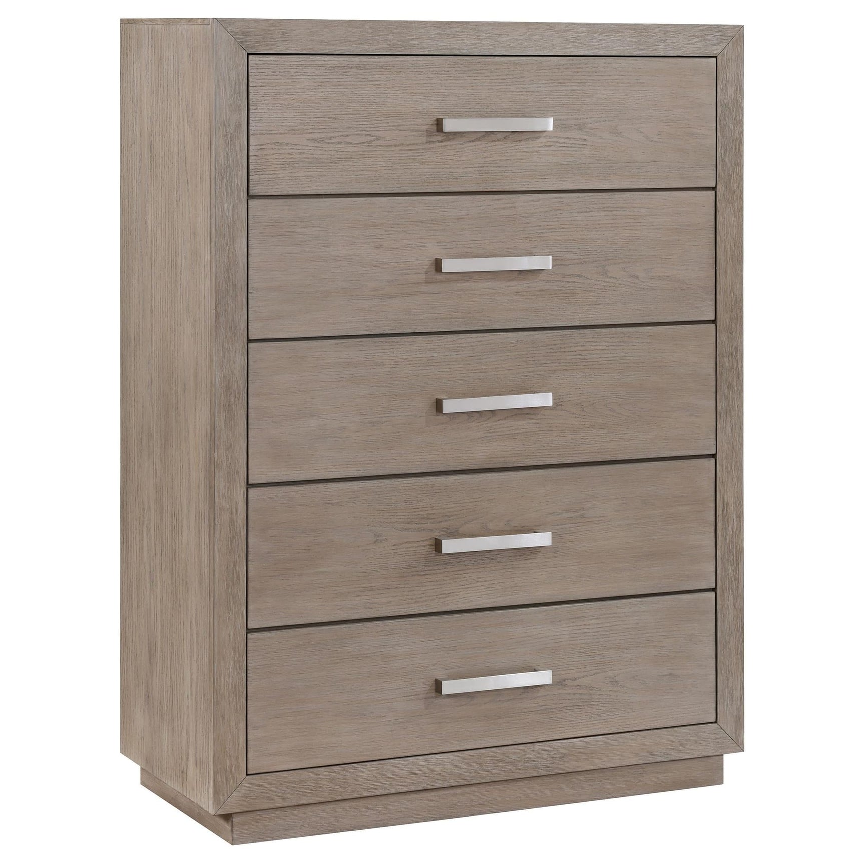 Kenora 5-drawer bedroom chest barley brown front view