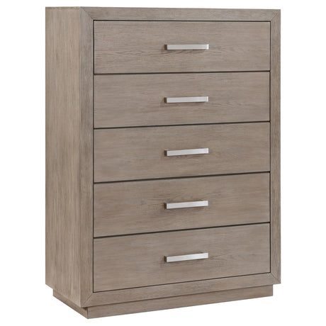 Kenora 5-drawer bedroom chest barley brown front view