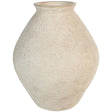 Hannela Antique Tan Vase front view with ribbed texture