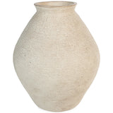 Hannela Antique Tan Vase front view with ribbed texture