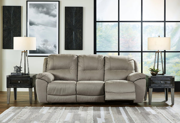 Next-Gen Gaucho Putty Microfiber Power Reclining Sofa front angle