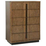 Terrace 5-drawer chest of drawers ash brown front view