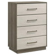 Fenwick 4-drawer chest of drawers grey oak front view