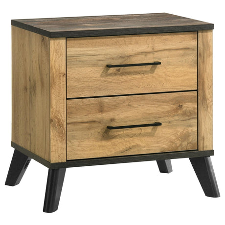 Kaywood 2-drawer nightstand natural pine front view
