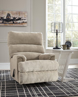 Front view of Man Fort Dusk chenille recliner