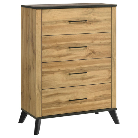 Kaywood 4-drawer bedroom chest of drawers natural pine front view