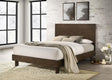 Glenwood queen platform panel bed warm brown front angle