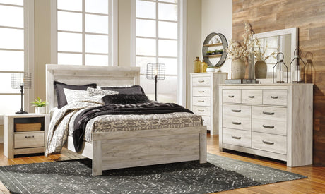 Bellaby Whitewash Queen Panel Bed front view