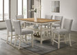 Marton light gray counter height dining table with six chairs front view