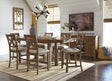 Desi Brown Counter Height Dining Table with 6 Chairs Set - main view