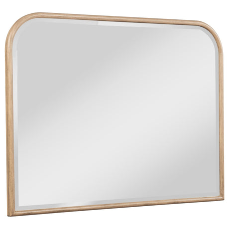 Kailani Dresser Mirror beige oak frame, angled front view