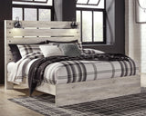 Cambeck Whitewash King Panel Bed front view at Ella Furniture