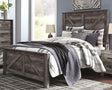 Wynnlow Gray Queen Crossbuck Panel Bed front angle