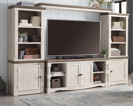 Havalance Two-Tone 4-Piece Entertainment Center angled view