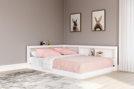 Piperton White Full Bookcase Storage Bed front view