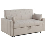 Portland Boucle Upholstered Sleeper Sofa Bed Latte front view