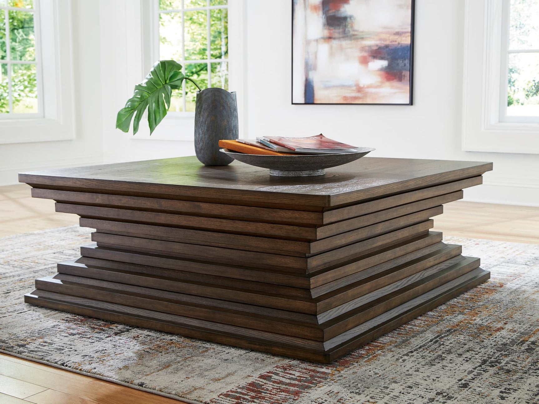 Hannodream warm brown cocktail table top view