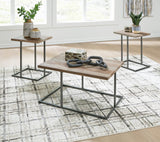Tumar Light Brown and Black Occasional Table Set front view