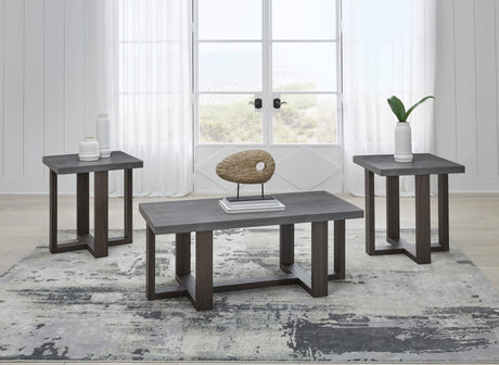 Talisman Gray and Brown Occasional Cocktail Table front view