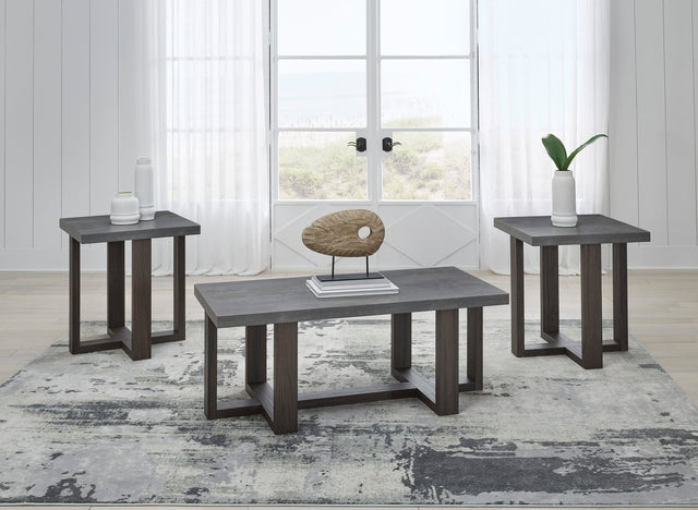 Talisman Gray and Brown Occasional Cocktail Table front view