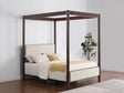 Zimmerlee rust brown metal Eastern King canopy bed front view