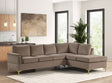 Vogue Latte Velvet Sectional sofa main front view