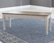 Skempton white and light brown storage bench angled view with seat closed
