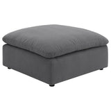 Hobson Square Upholstered Ottoman charcoal front view