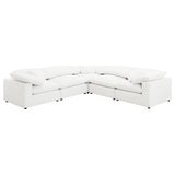 Raleigh 5-piece ivory boucle upholstered modular sectional sofa main view