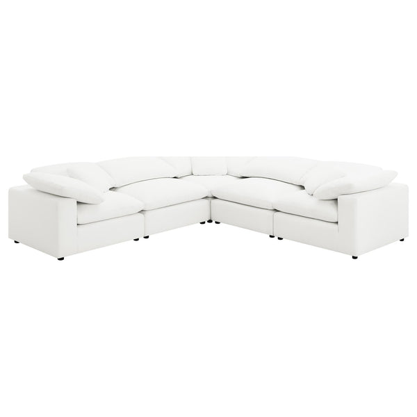 Raleigh 5-piece ivory boucle upholstered modular sectional sofa main view
