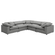 Raleigh 5-piece grey boucle upholstered modular sectional sofa main view