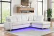 Front angle of Candy Beige Sectional Sofa with LED lighting