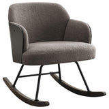 Paige Boucle Upholstered Mid-Back Rocking Chair Taupe, front view