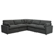 Collins 5-piece Modular Power Reclining Sectional Dark Grey front view