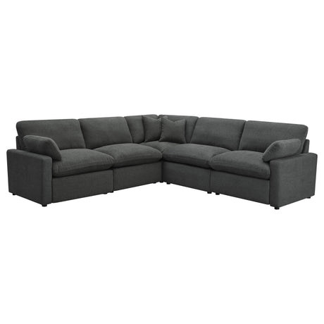 Collins 5-piece Modular Power Reclining Sectional Dark Grey front view