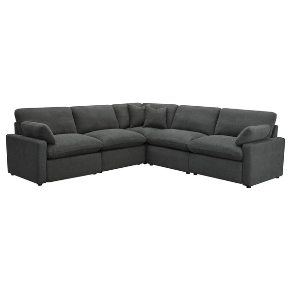Collins 5-piece Modular Power Reclining Sectional Dark Grey front view