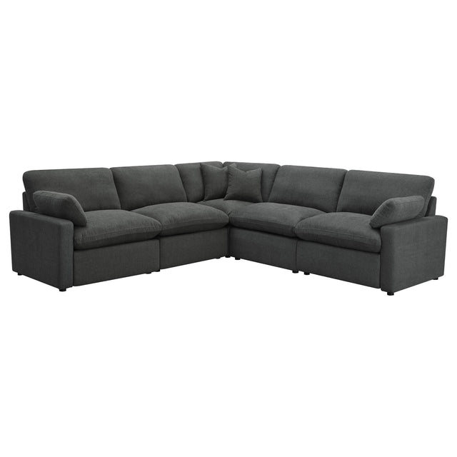 Collins 5-piece Modular Power Reclining Sectional Dark Grey front view
