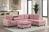 Heights Pink Reversible Sectional Sofa with Storage Ottoman main view