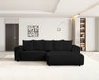 Front view of Romeo Black Sectional Sofa in black upholstery